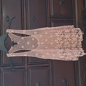 F.A.N.G pink racerback crochet tank Small